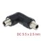 Delock DC Barrel Jack adapter DC 5,5 x 2,5 mm anya   anya csavarral, 90 -ban hajlított (90944)