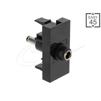   Delock Easy 45 modul DC 5.5 x 2.1 mm anya - DC 5.5 x 2.1 mm apa fekete (90959)