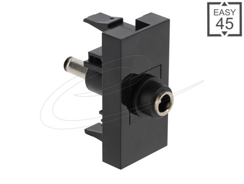 Delock Easy 45 modul DC 5.5 x 2.1 mm anya - DC 5.5 x 2.1 mm apa fekete