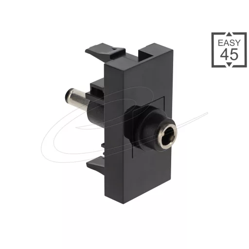 Delock Easy 45 modul DC 5.5 x 2.1 mm anya - DC 5.5 x 2.1 mm apa fekete (90959)