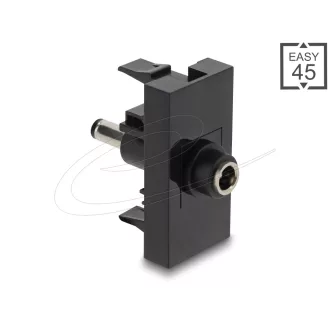   Delock Easy 45 modul DC 5.5 x 2.1 mm anya - DC 5.5 x 2.5 mm apa fekete (90961)