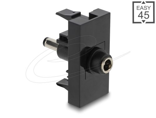 Delock Easy 45 modul DC 5.5 x 2.1 mm anya - DC 5.5 x 2.5 mm apa fekete