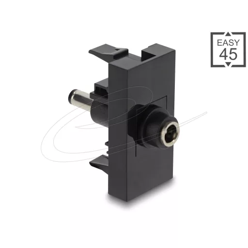 Delock Easy 45 modul DC 5.5 x 2.1 mm anya - DC 5.5 x 2.5 mm apa fekete (90961)