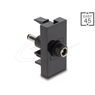   Delock Easy 45 modul DC 5.5 x 2.5 mm anya - DC 5.5 x 2.1 mm apa fekete (90962)