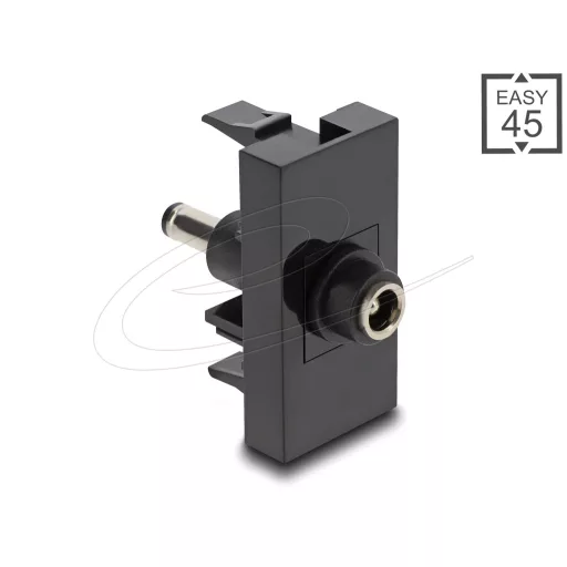 Delock Easy 45 modul DC 5.5 x 2.5 mm anya - DC 5.5 x 2.1 mm apa fekete (90962)