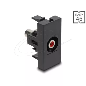   Delock Easy 45 modul RCA anya - RCA anya piros / fekete (90963)