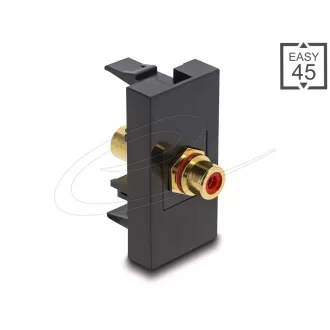   Delock Easy 45 modul RCA anya - RCA anya aranyozott piros / fekete (90964)