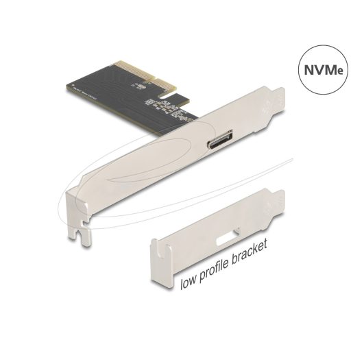 Delock PCI Express x4-kártya > 1 x külső OCuLink SFF-8612 - alacsony profilú formatényező (90965)