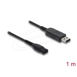   Delock USB töltőkábel 4,3 V elektromos borotvákhoz   kompatibilis Philips OneBlade 360 Arc + Test készülékekkel   borotvatöltő cserekábel, 1 m (90979)