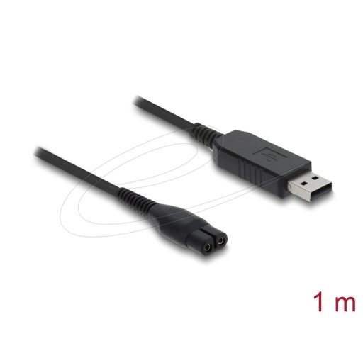 Delock USB töltőkábel 4,3 V elektromos borotvákhoz   kompatibilis Philips OneBlade 360 Arc + Test készülékekkel   borotvatöltő cserekábel, 1 m (90979)