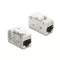 Delock Keystone modul összekötő, RJ45 aljzat RJ45 aljzat Cat.6A, fém, ezüst / fehér (90989)