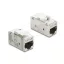 Delock Keystone modul összekötő, RJ45 aljzat RJ45 aljzat Cat.6A, fém, ezüst / fehér (90989)