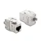 Delock Keystone modul RJ45 aljzat LSA-ra Cat.6A, szerszám nélküli, árnyékolt, fém, ezüst / fehér (90990)