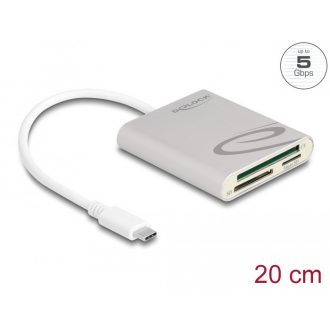   Delock USB Type-C  kártyaolvasó Compact Flash, SD vagy Micro SD memóriakártyákhoz (91005)