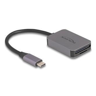   Delock USB Type-C  kártyaolvasó alumínium házban SD vagy Micro SD memória kártyákhoz (91009)
