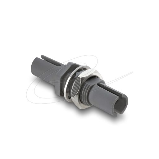 Delock Műanyag optikai csatlakozóelem HFBR 4505Z mindkét végén Simplex aljzattal, panelre szereléshez, szürke (91041)