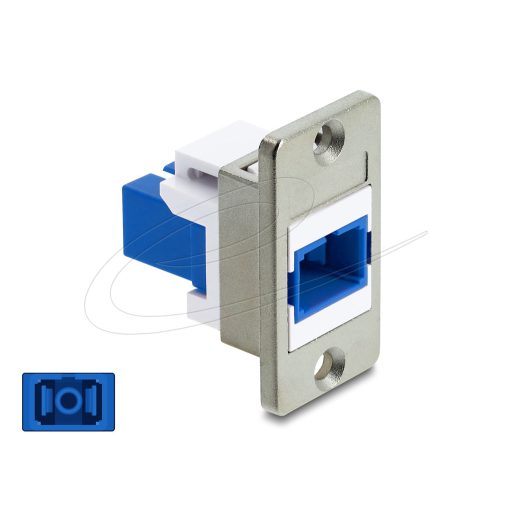 Delock Panelre szerelhető SC Simplex anya - SC Simplex anya ezüst / kék / fehér (91095)