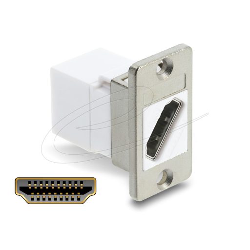 Delock Panelre szerelhető HDMI anya - HDMI anya átlós 8K 60 Hz fehér (91101)