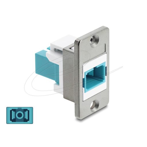 Delock Panelre szerelhető SC Simplex anya - SC Simplex anya ezüst / aqua / fehér (91102)