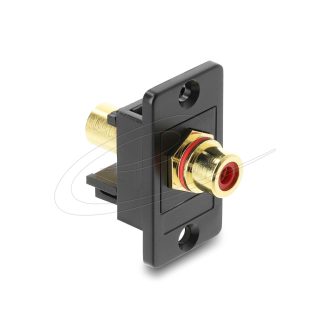   Delock Panelre szerelhető RCA anya RCA aranyozott anya piros / fekete (91114)