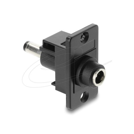 Delock Panelrögzítő DC 5.5 x 2.1 mm-es anya - DC 5.5 x 2.1 mm-es apa, fekete (91116)