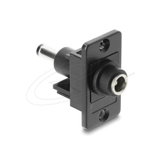   Delock Panelrögzítő DC 5.5 x 2.1 mm-es anya - DC 5.5 x 2.5 mm-es apa, fekete (91119)