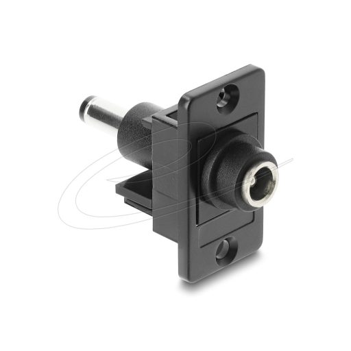 Delock Panelrögzítő DC 5.5 x 2.1 mm-es anya - DC 5.5 x 2.5 mm-es apa, fekete (91119)