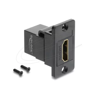 Delock Panelrögzítő HDMI anya - anya 4K fekete (91194)