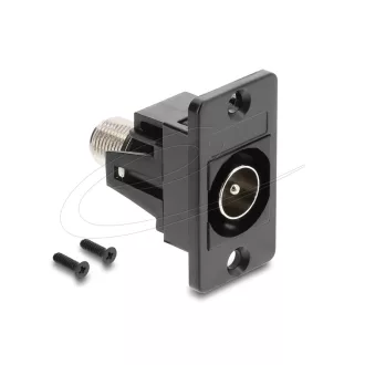 Delock Panelre szerelhető IEC apa - F anya, fekete (91197)