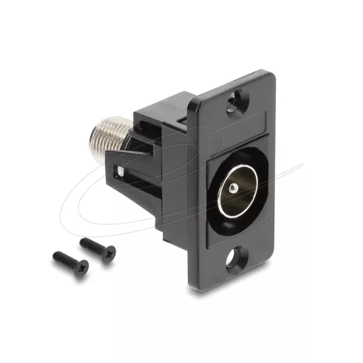 Delock Panelre szerelhető IEC apa - F anya, fekete (91197)