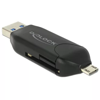   Delock Micro USB OTG-kártyaolvasó + USB 3.0 A-csatlakozódugó (91734)