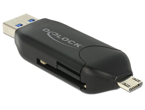 Delock Micro USB OTG-kártyaolvasó + USB 3.0 A-csatlakozódugó