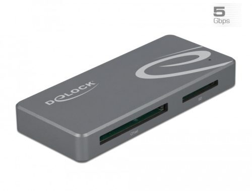 Delock USB Type-C  kártyaolvasó CFast és SD memóriakártyákhoz + USB Hub A-típusú és USB Type-C  port