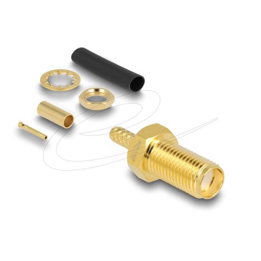 Delock SMA anya válaszfal RG-174 / RG-316 krimpeléséhez megfelelő süllyesztő csővel (91785)