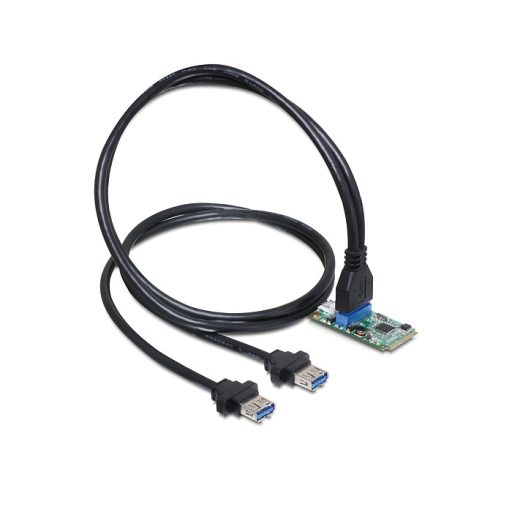 Delock MiniPCIe I/O PCIe teljes méret, 1 x 19 pin USB 3.0 pin fejes (95234)
