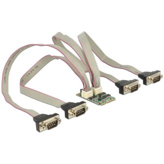   Delock modul MiniPCIe I/O PCIe teljes méret 4 x soros RS-232 feszültségellátással (95244)