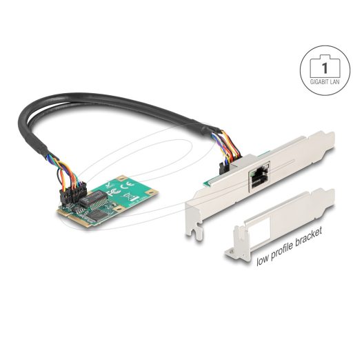 Delock Mini PCIe I/O PCIe teljes méretű 1 x RJ45 Gigabit LAN (95268)