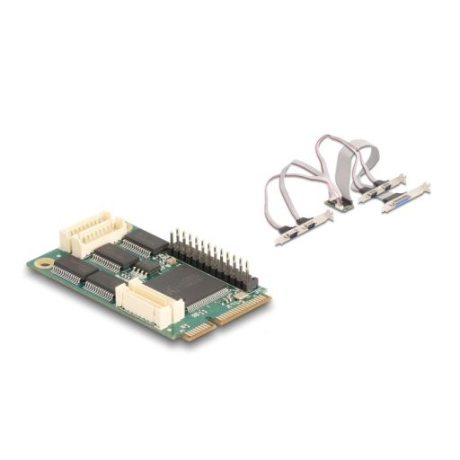 Delock Mini PCIe I/O PCIe teljes méretű 4 x soros RS-232, 1 x párhuzamos (95279)