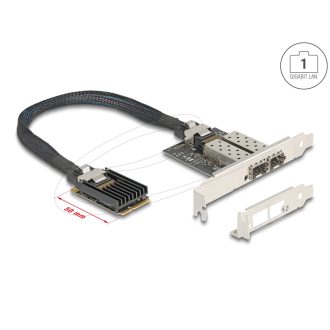   Delock Mini PCIe I/O PCIe teljes méretű 2 x SFP Gigabit LAN (95281)