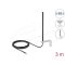 Delock 5G LTE Antenna SMA apa csatlakozóval 3 - 5 dBi mindenirányban rögzíthető, csatlakozó kábellel RG-174, 3 m, falra szerelhető, kültéri, fekete (96089)