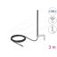 Delock 5G LTE Antenna SMA apa csatlakozóval 3 - 5 dBi mindenirányban rögzíthető, csatlakozó kábellel RG-174, 3 m, falra szerelhető, kültéri, fekete (96089)
