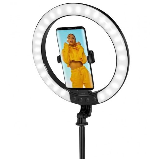 Logilink Okostelefon gyűrűs lámpa selfie stick állvánnyal, távzárral, átmérő 25 cm (AA0156)