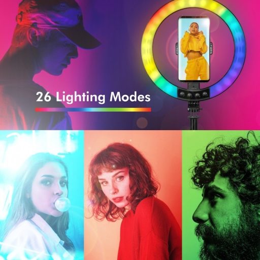 Logilink Okostelefon gyűrűs lámpa selfie stick állvánnyal, távzárral, átmérő 25 cm (AA0156)