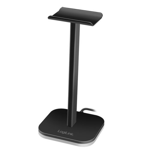 Logilink Fejhallgató állvány RGB világítással, 225 mm magas, fekete