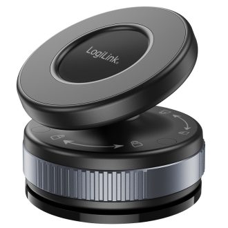   Logilink Mágneses okostelefon-tartó csavarzárral és vákuumos tapadókoronggal, fekete/bronz (AA0197)