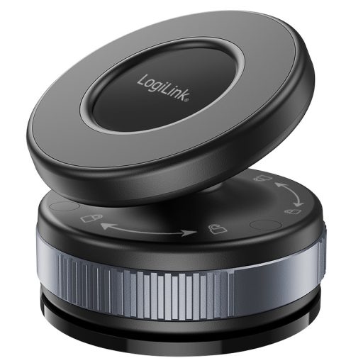 Logilink Mágneses okostelefon-tartó csavarzárral és vákuumos tapadókoronggal, fekete/bronz (AA0197)