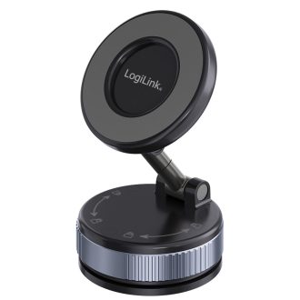   Logilink Mágneses okostelefon-tartó 2 db 180 -os csatlakozással, csavarzárral és vákuumos tapadókoronggal, fekete/bronz (AA0198)