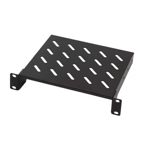 Logilink Konzolos polc 10"-os állványra szerelhető, 200 mm, 1U, fekete (ACT112)
