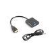 Lanberg HDMI-A apa - VGA anya + mini jack 3.5mm anya adapter, 20cm (AD-0017-BK)