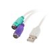 LANBERG USB-A(M) 2.0->2X PS/2 ADAPTER FEHÉR (AD-0025-W)